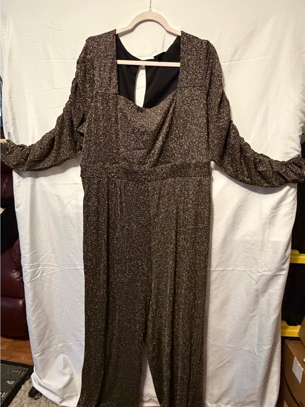 torrid Sparkle Black Long Sleeve Jumpsuit Dress